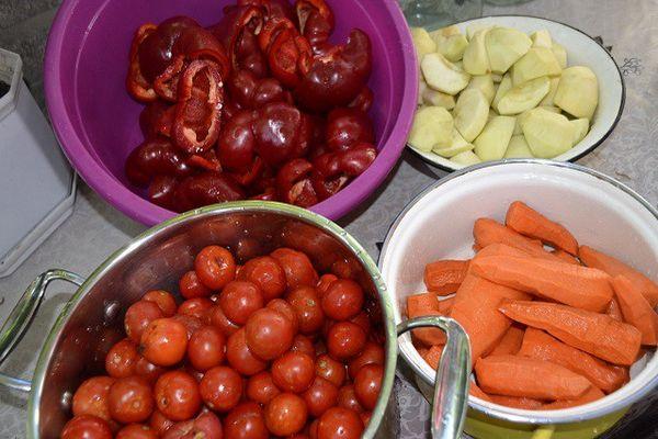 Ingrédients pour l'adjika