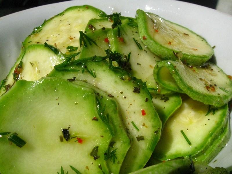 courgettes légèrement salées