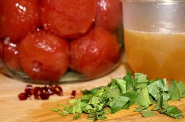 tomates pelées au miel