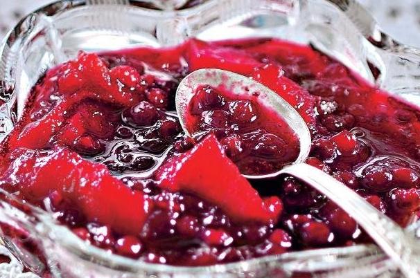 apparition de la confiture aux pommes et aux airelles