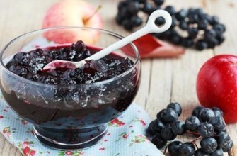 แยมโช้กเบอร์รี่กับแอปเปิ้ลในชาม