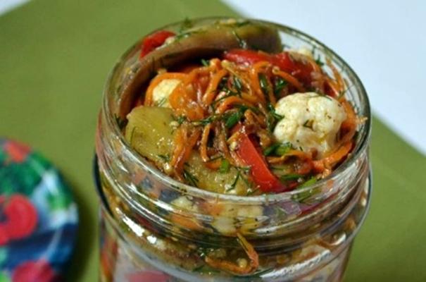 aubergines au chou-fleur en bocal