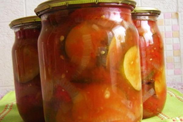 แตงกวากับหัวหอมในน้ำมะเขือเทศ