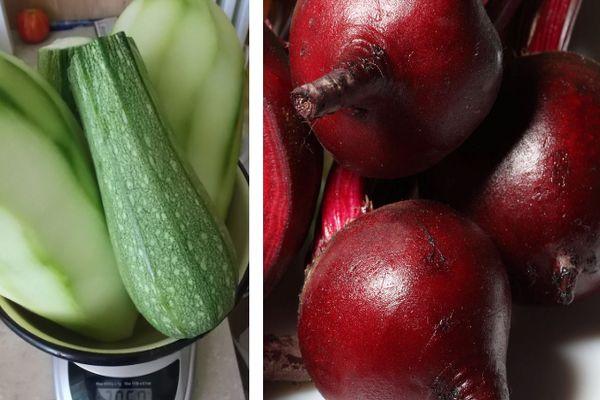Betteraves et courgettes