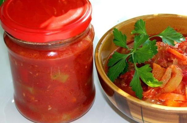 lecho de poivrons et courgettes en bocal