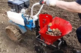 รถแทรกเตอร์เดินตามพร้อมมันฝรั่ง