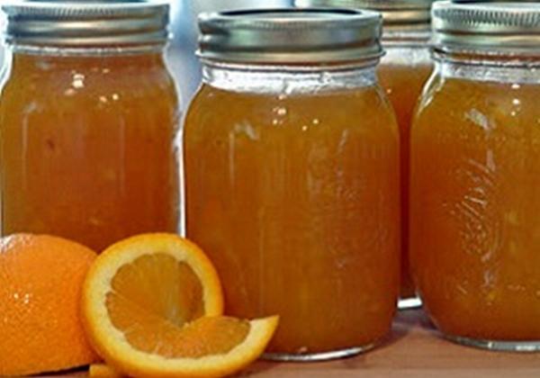 confiture de pêches et d'oranges