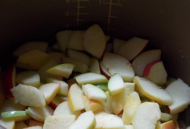 pommes en morceaux dans une mijoteuse