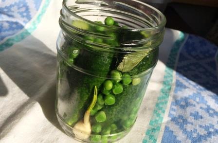 concombres aux petits pois