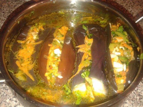 processus de décapage des aubergines