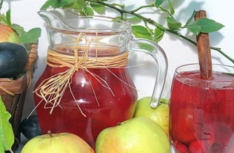 คอมโพทแอปเปิ้ลและพลัมในเหยือก