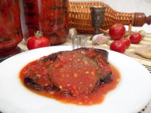 tranches d'aubergines en adjika