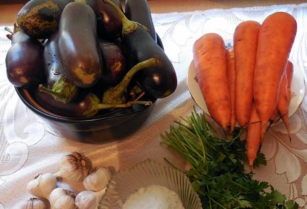 Ingrédients pour mariner les aubergines