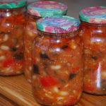 มะเขือยาวกับถั่วในขวด