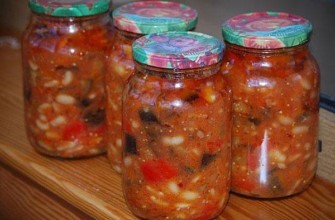 มะเขือยาวกับถั่วในขวด