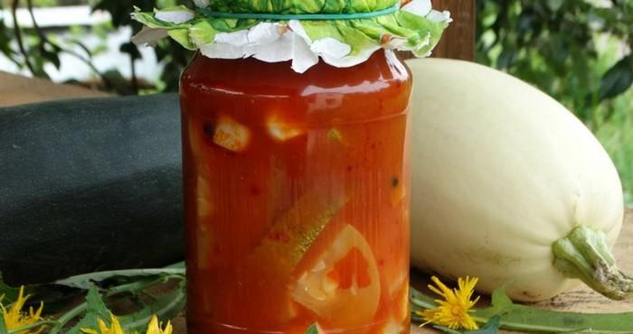 บวบกับซอสมะเขือเทศพริก