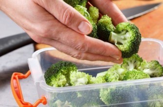 การแช่แข็งบร็อคโคลี่ในภาชนะ