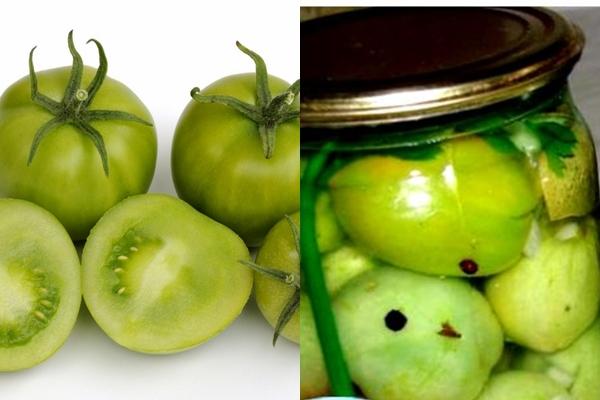 tomates vertes avec fanes de carottes