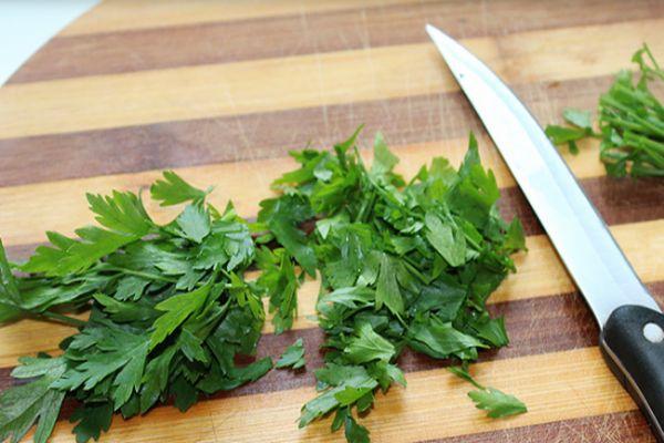 légumes verts hachés