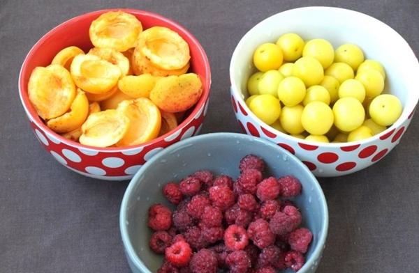 framboises et abricots