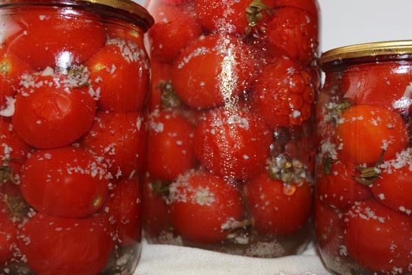 tomates avec de la neige pour l'hiver