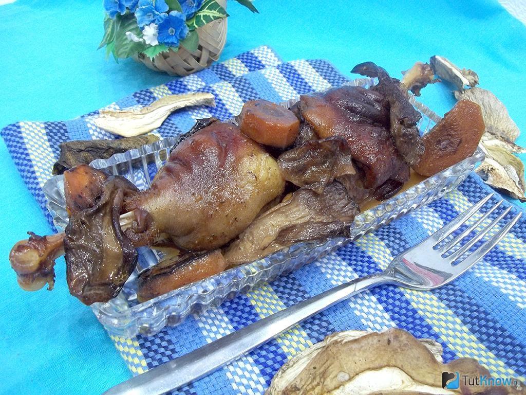 Canard braisé aux champignons