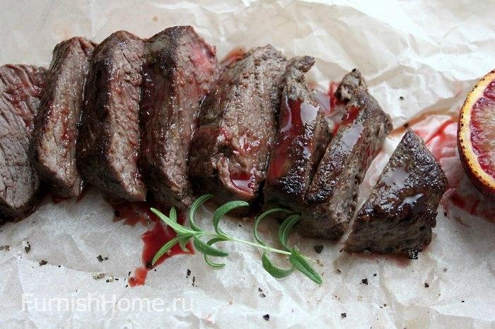 Steak à la sauce aux agrumes