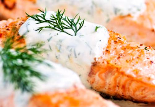Saumon à la sauce blanche