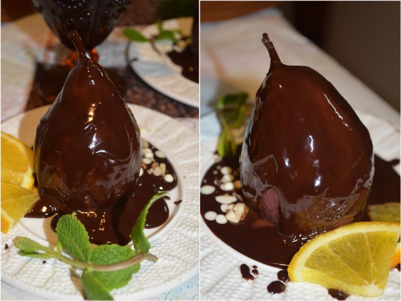 ลูกแพร์เคลือบช็อคโกแลต