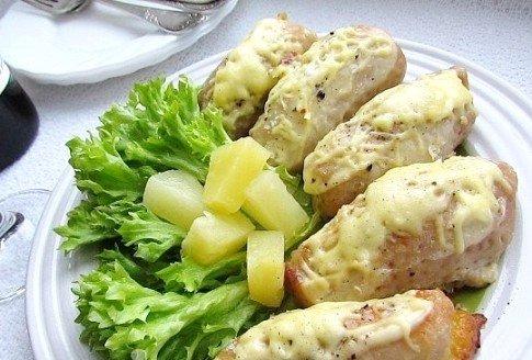 Rouleaux de porc à l'ananas et au fromage