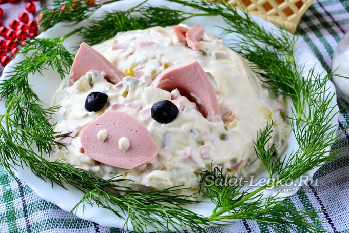 salade en forme de cochon