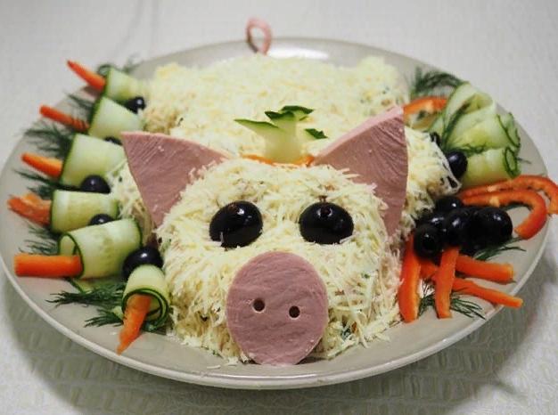 salade en forme de cochon