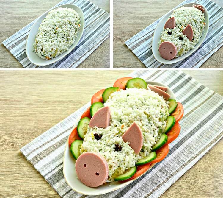 salade en forme de cochon
