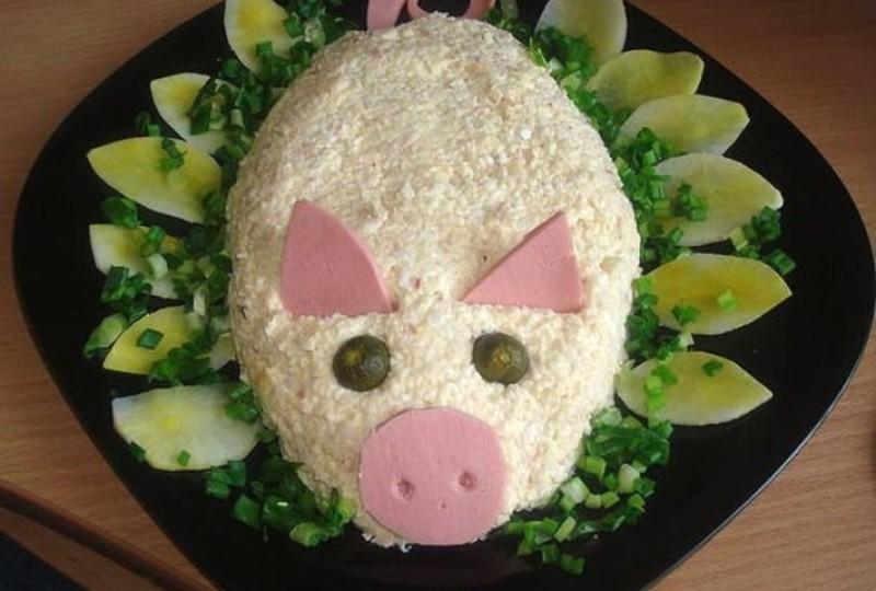 salade en forme de cochon