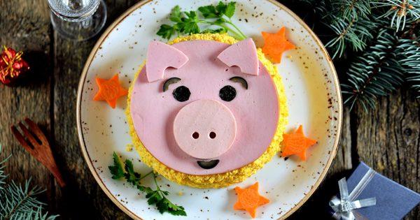 salade en forme de cochon