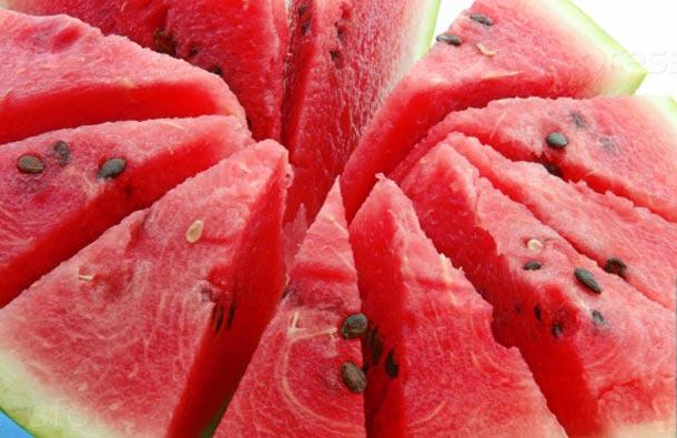 vue d'une pastèque mûre