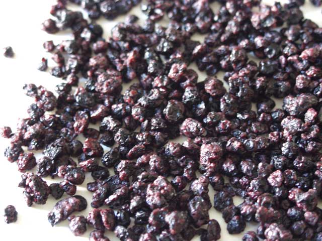 การอบแห้งบลูเบอร์รี่