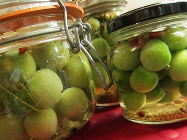 Conserves à froid de tomates vertes