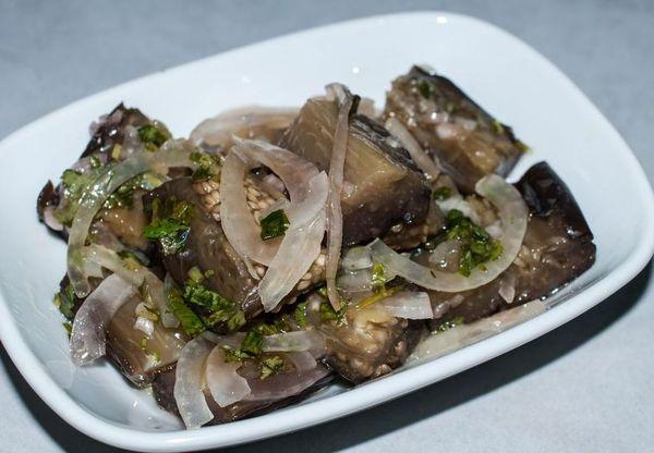 มะเขือยาวกับหัวหอม