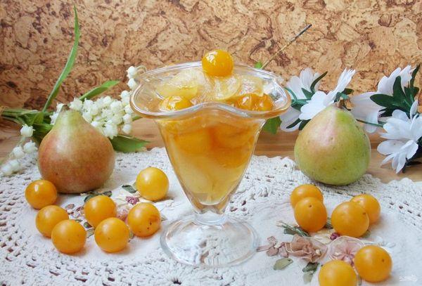 ลูกแพร์และลูกพลัมเชอร์รี่