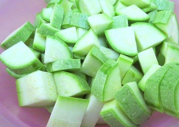 courgettes tranchées