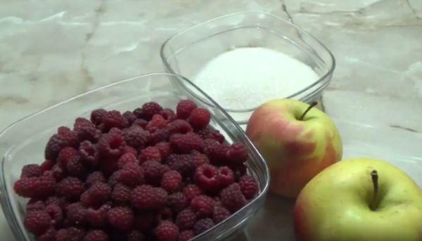 framboises et pommes