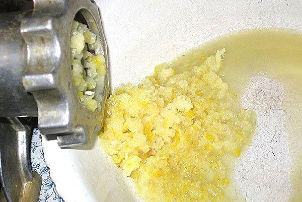 citron dans un hachoir à viande