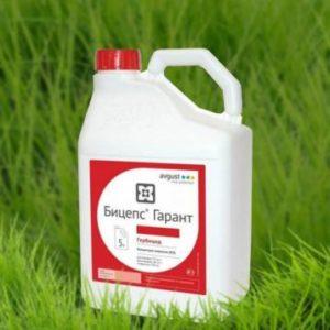 คำแนะนำการใช้และส่วนประกอบของสารกำจัดวัชพืช Biceps Garant อัตราการบริโภค