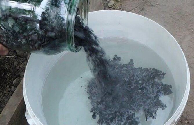 Préparation de la solution de cendres